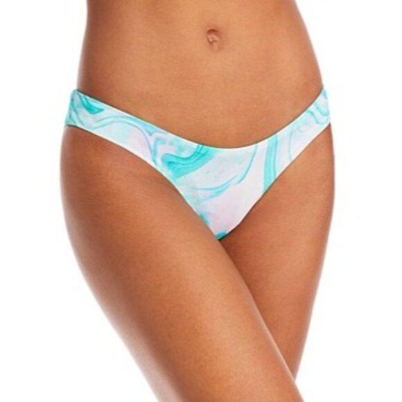 Aqua Swim Turquoise & Multi Marble Print Bikini Set Size Small Top & Bottom NTW - Picture 4 of 6